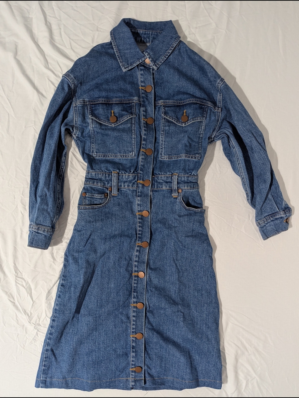 Alice + Olivia Jeans Women's Dahlia Cargo Denim Mini Dress Size 0 - Shortened